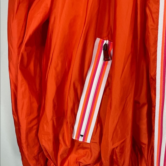Bright Orange Hooded Women's Windbreaker Jacket - Picture 4 of 13